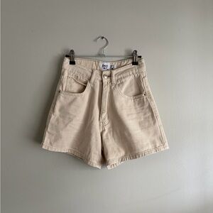 Princess Polly Beige High Waist Shorts